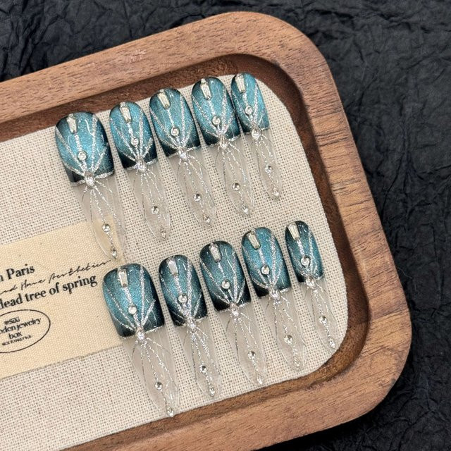 YADORNOS Press On Nails Melbourne Blue, 10 Stück, Glänzend - Bild 1