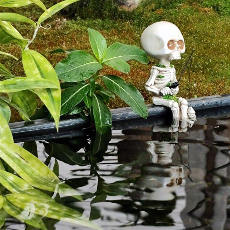 Chenxiaogang Skelett-Angelsitter-Statue aus Kunstharz in Weiß zur Dekoration für Haus und Garten - Bild 12