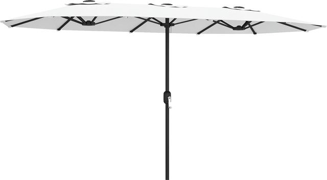 Outsunny Doppelschirm Terrassenschirm mit Handkurbel in Weiß, UV50+ Schutz und Wasserabweisend, B: 4,6 m, T: 2,6 m - Bild 1