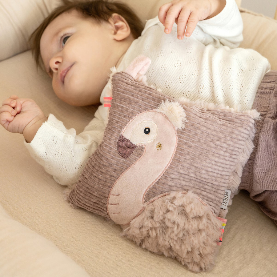 Fehn Wärmekissen für Babys mit Kirschkernfüllung in Rosa/Pink aus Plüsch und Samt, waschbar bei 30 Grad - Bild 2