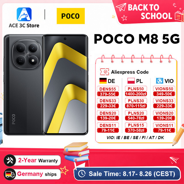 Xiaomi POCO M8 5G Smartphone mit Snapdragon 6 Gen 3, 6.77 Zoll AMOLED Display, 50MP Kamera und 5520mAh Akku, Farben: Grün oder Schwarz - Bild 1