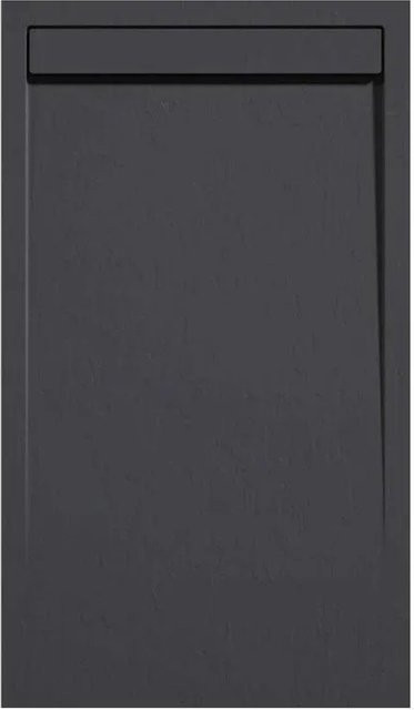 Mirlo Duschwanne Clever aus Mineralguss, rechteckig, Anthrazit, B: 120 cm, T: 70 cm, Höhe: 3 cm, mit Anti-Slip-Funktion - Bild 1