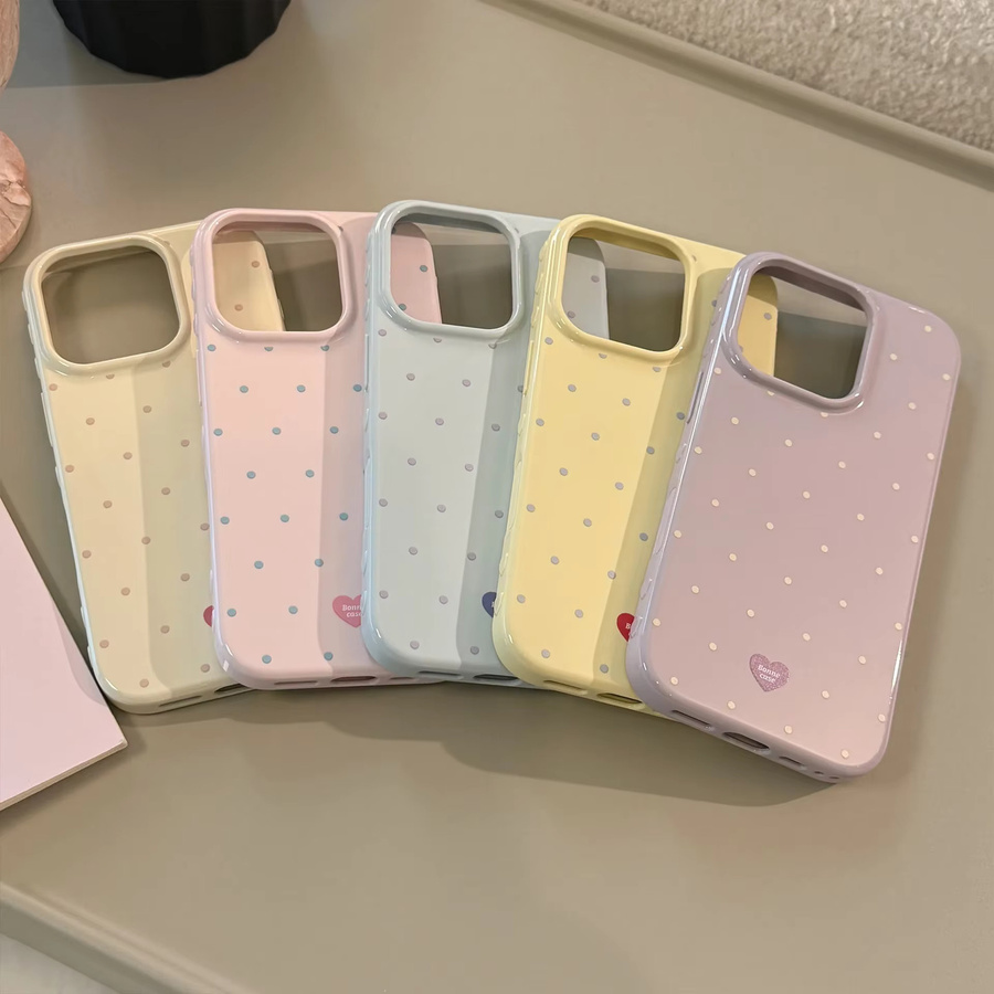 Stoßfeste MUQGEW Handyhülle mit Polka Dot Design in Candy Farben für iPhone 12 bis iPhone 17 Pro Max, Multicolor - Bild 4