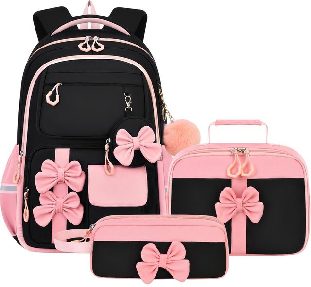 Fancy Style Studio Schultaschen Set für Teenager Mädchen in Pink mit Federmäppchen und isolierter Lunchtasche - Bild 1