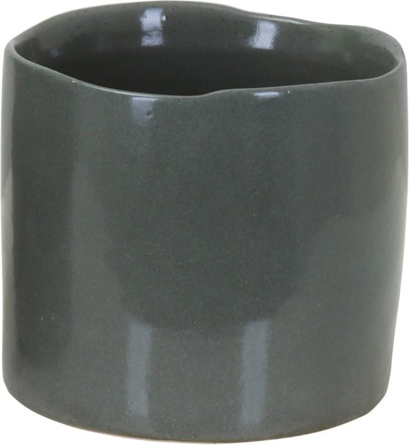 A.H.G. Keramiktopf Organic Glasiert Rund Zylindrisch in Grün, Durchmesser: 13 cm, Höhe: 12 cm - Bild 1