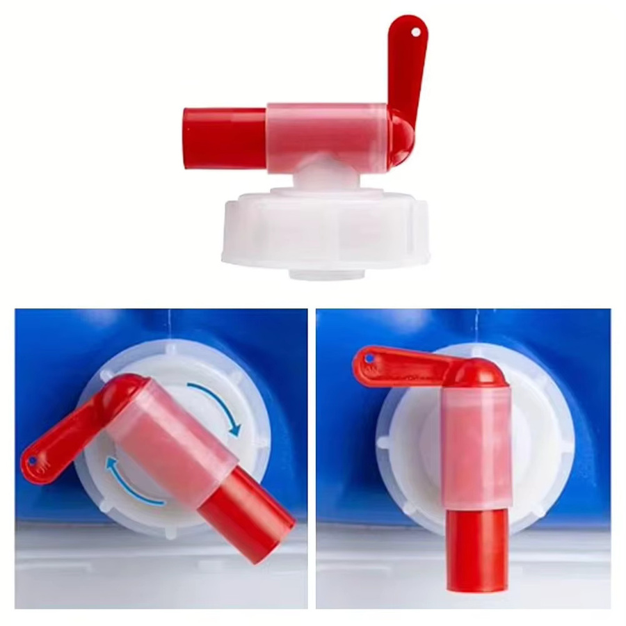 Wasserhahn DN40 aus Kunststoff für Gartenbau und Pflanzennährlösungen, Rot-Weiß, 38 mm - Bild 2