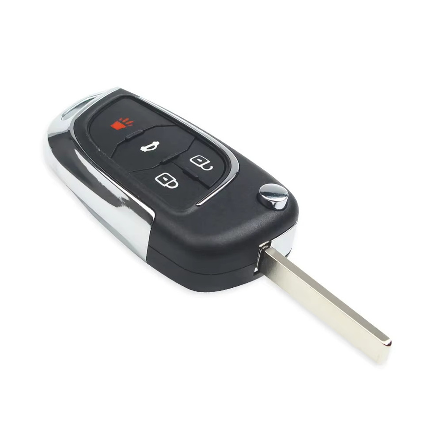 KEYYOU Klappschlüssel Gehäuse für Chevrolet Cruze Aveo Malibu Epica Lova, Schwarz - Bild 1