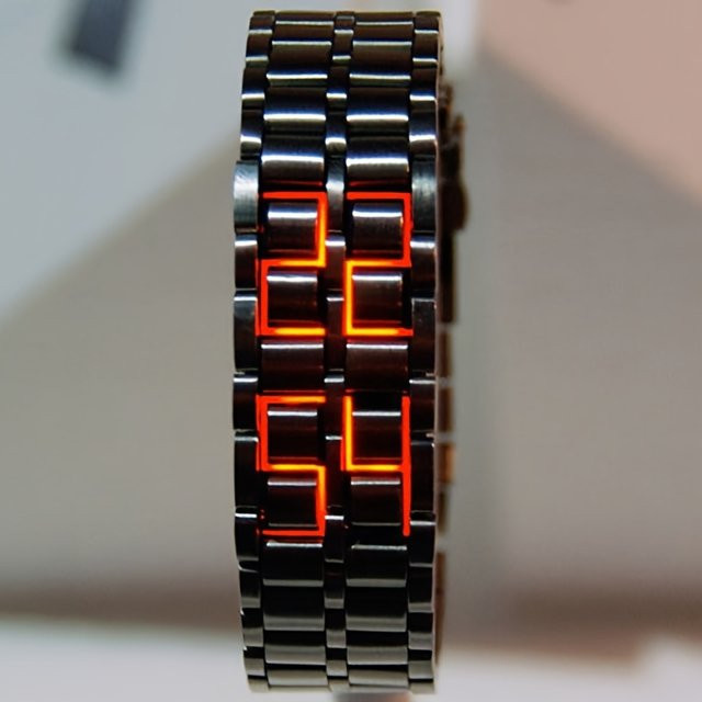 RUNERR Armbanduhr, Digitaluhr, Edelstahl, Blau, Unisex - Bild 1