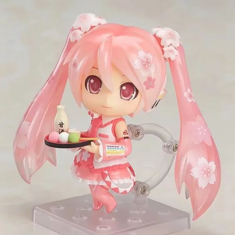 Bandai Hatsune Miku Sakura Q Version Anime Figur mit veränderbarem Gesicht in Rosa, 10 cm Höhe - Bild 1