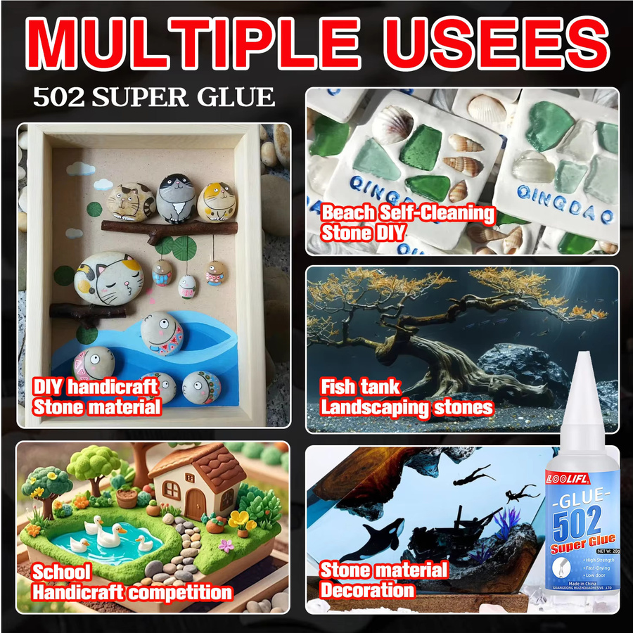 LOOLIFL 10 Stück Cyanacrylat-Flüssig-Superkleber für Holz, Gummi, Metall, Glas und Kunststoff - Bild 4