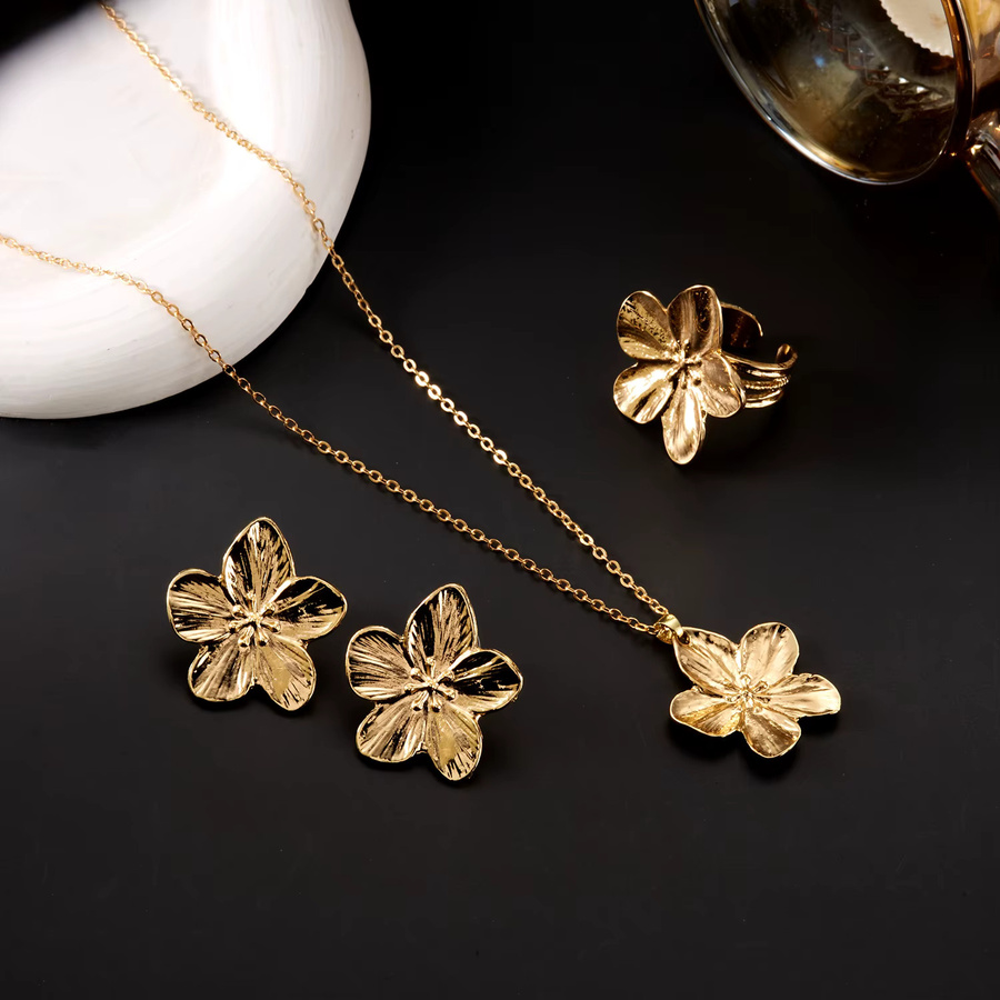 RINHOO FRIENDSHIP Halskette, Blume, Gold, Damen, Vintage - Bild 3