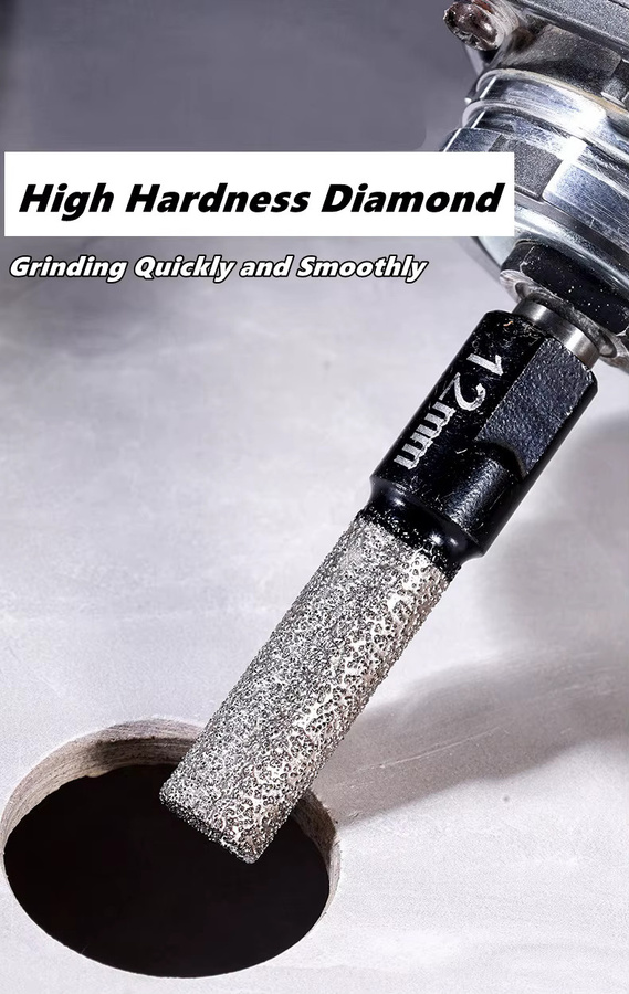 NIUXIANG Diamant Lochsäge M10 vakuumgelötet für Winkelschleifer, Kernbohrer für Keramik, Granit, Marmor, Stein und Fliesen, Farbe: Silber - Bild 5