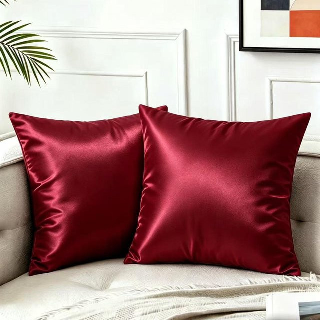JMG Clothing Kissenbezug aus imitierter Seide in Rot, quadratisch, B/H: 60 x 60 cm - Bild 1