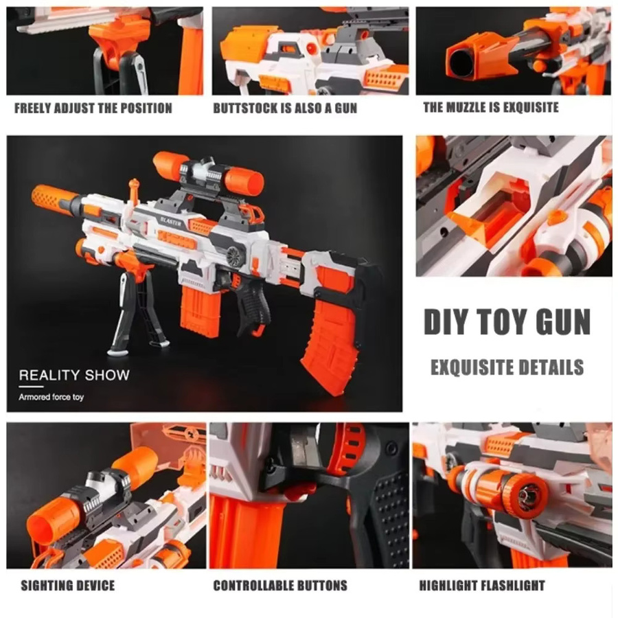 Nerf N-Strike Elite Series Zubehör, Gun Modified Muffler Tail Stock Flashlight Soft Bullets, Kunststoff, Bunt / Mehrfarbig - Bild 3