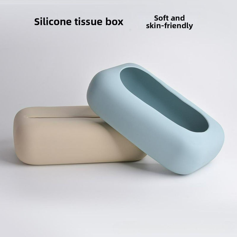 Multifunktionale Silikon-Taschentuchbox von SZwatch in Weiß, wasserdichte und minimalistische Papierbox für Wohnzimmer und Esszimmer - Bild 3