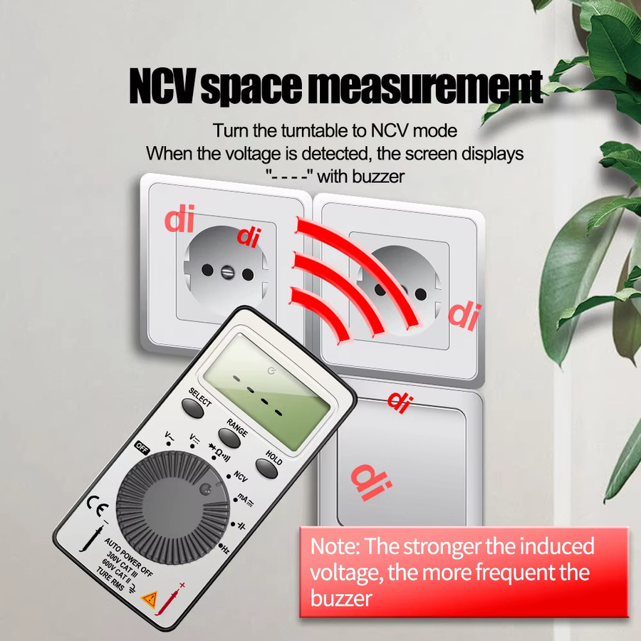 ANENG AN101 Mini Digital-Multimeter mit 4000 Counts True-RMS, AC/DC NCV Kapazitätsmessgerät, Amperemeter und Voltmeter für professionelle Messungen - Bild 3