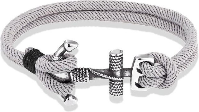 YULIN Armband, Edelstahl, doppeltsträngig, grau, 23 cm, Unisex - Bild 1