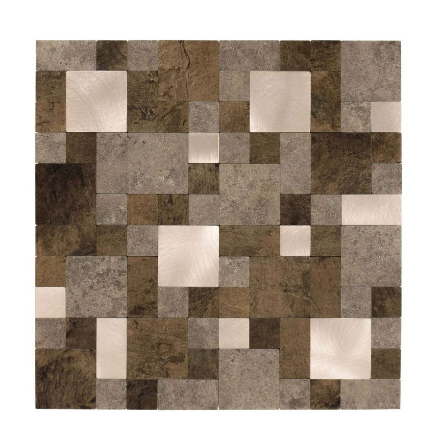 Dalsys Selbstklebende Fliesen in Steinoptik, 11 Stück (1 m²), Quadrate, Braun Mix Gold - Bild 2