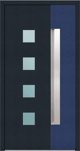 KNOCK Aluminium-Haustür Marte mit Glaseinsatz in Anthrazit und Stahlblau, Höhe: 210,0 cm - Bild 1
