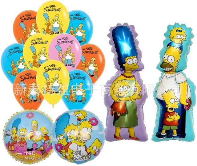 The Simpsons Ballon-Set für Kindergeburtstage mit Latex- und Folienballons in Mehrfarbig - Bild 1