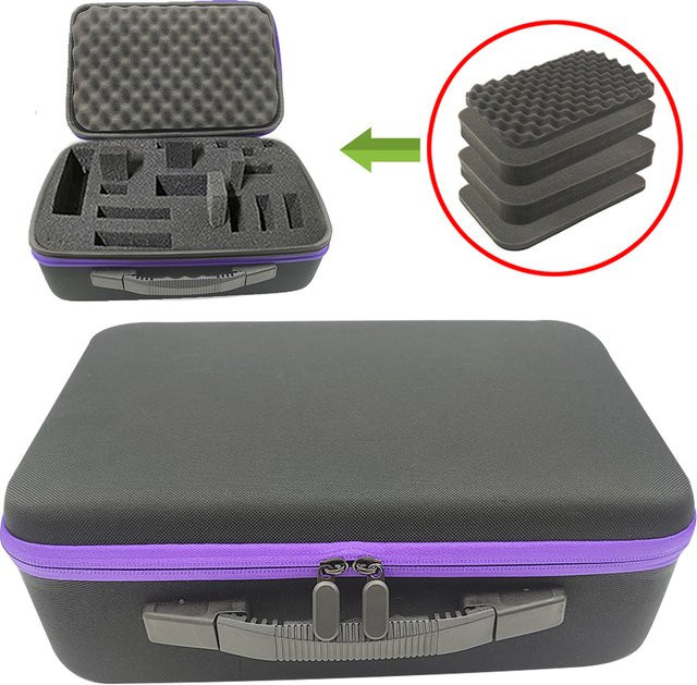 Stoßfeste DIY Hard Carry Case Aufbewahrungstasche mit Schaumstoff und Reißverschluss in Schwarz - Bild 1