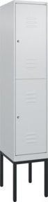 C+P Doppelstock-Spind Classic PLUS mit 1 Abteil und Zylinderschloss in Lichtgrau, H x B x T: 212 x 40 x 50 cm - Bild 1