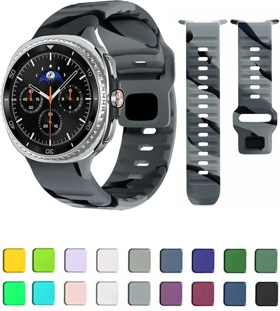 LCAPLE Uhrenarmband Kautschuk, Schwarz, Samsung Galaxy Watch 8/8 Classic/Ultra - Bild 1