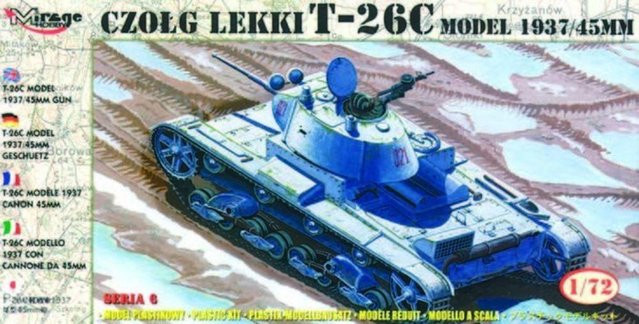 Mirage Hobby Leichter Panzer T-26 C Modell 1937 mit 45 mm Kanone, Modell, 1:72 - Bild 1