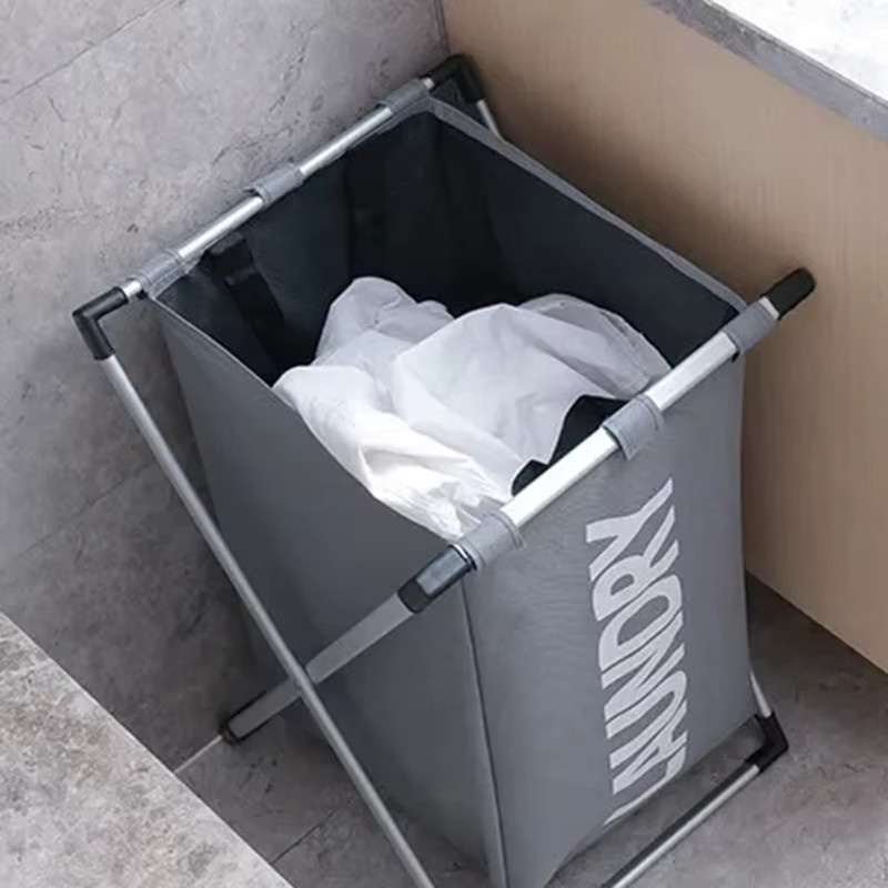 Faltbarer Wäschekorb aus Stoff als wasserdichter Gitter-Organizer für Wäsche und Spielzeug, Schwarz oder Grau, B/T/H: 57,0 x 38,0 x 0 cm - Bild 2