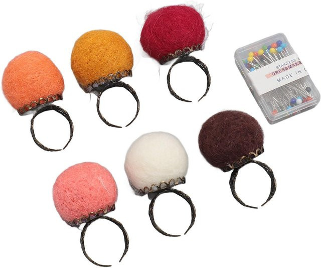 GoolRC 6er Set Filz Nadelkissenringe mit Stoffnadeln in Bunt für DIY-Bastelarbeiten - Bild 1