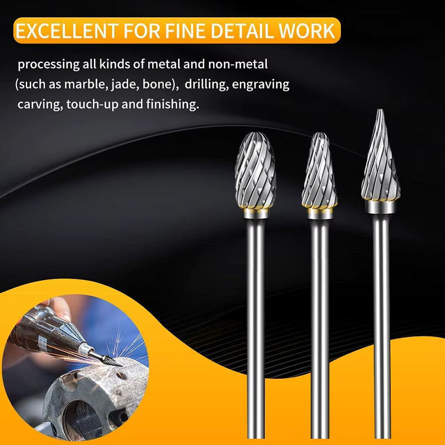 Dremel Hartmetall-Frässtift-Set, 10-teilig, Stabschleifer-Bits und Drehfeilen mit 1/8 Zoll Schaft zum Schneiden, Schleifen und Gravieren von Metall - Bild 2