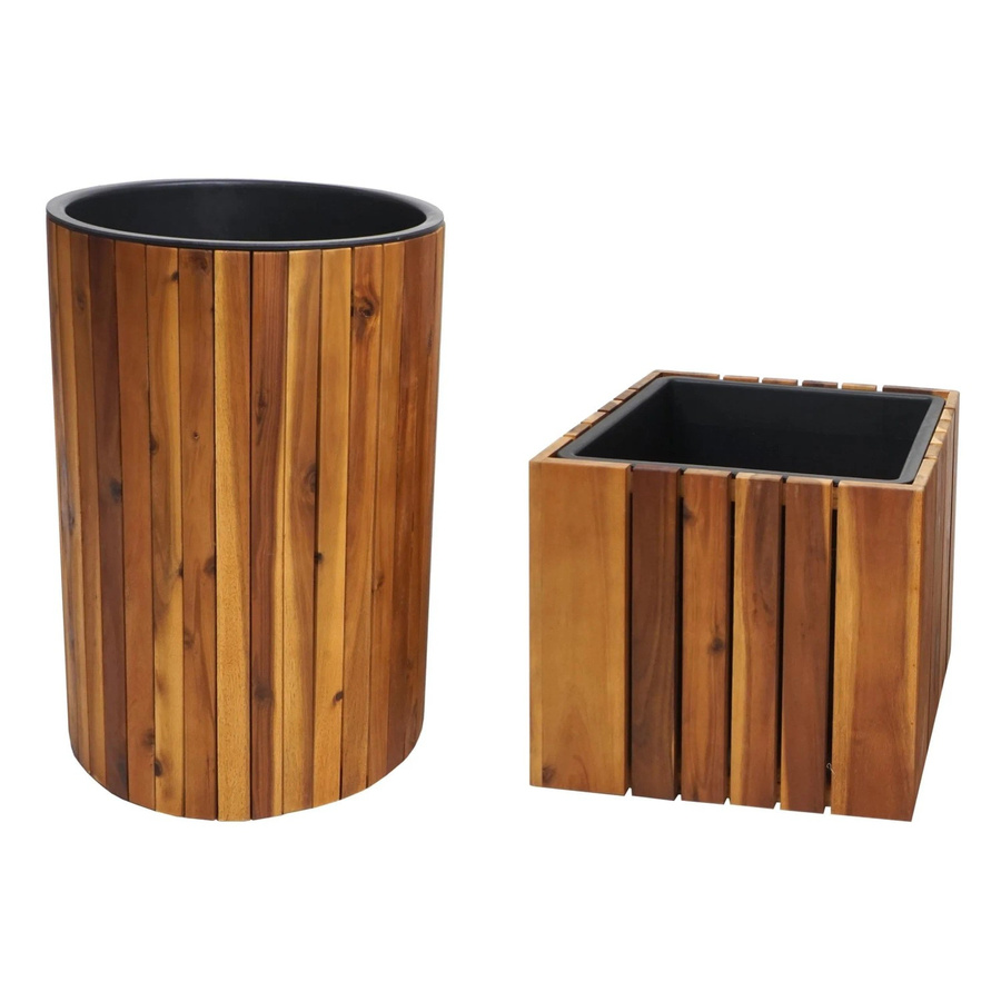 PROREGAL 2er-Set Pflanzkasten aus Akazienholz in Braun, Eckig für Outdoor und Garten - Bild 2