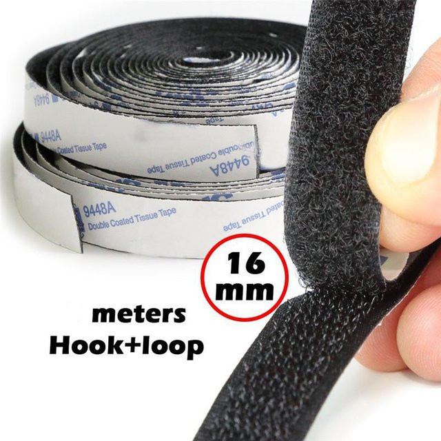 3M Klettband selbstklebend stark Schwarz-Weiss Breite: 16 mm, Länge: 3 m - Bild 1