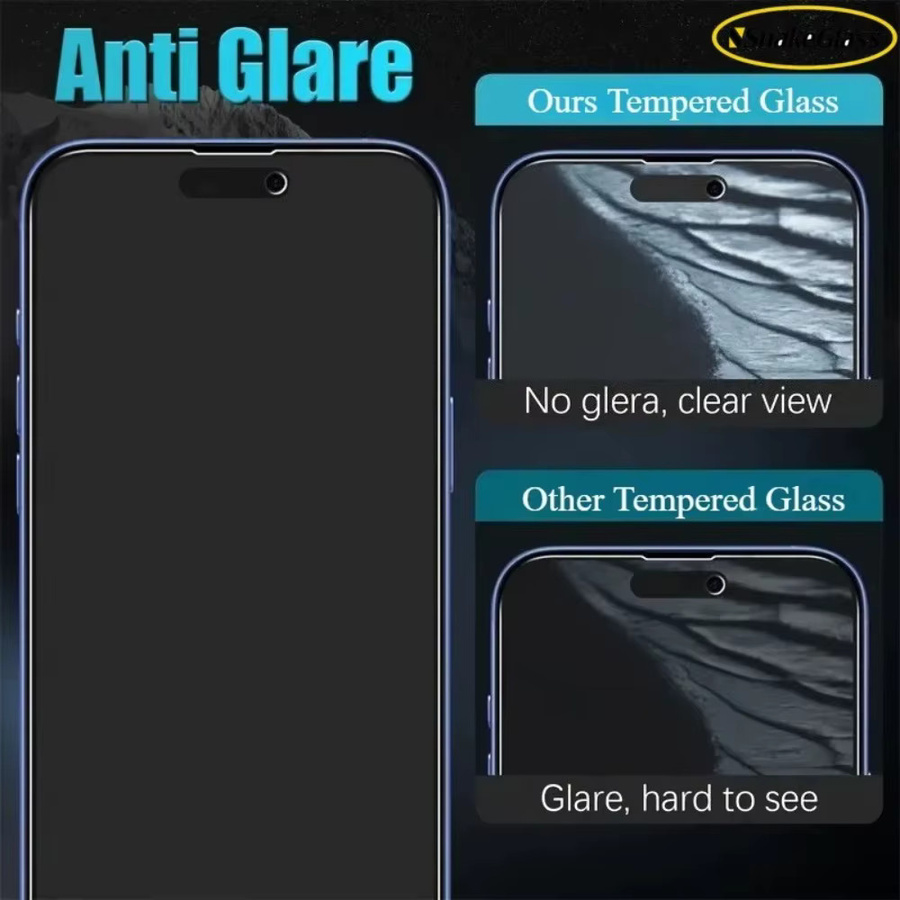 ZMZE 5er-Pack Matte Schutzfolie aus gehärtetem Glas für iPhone, Anti-Fingerabdruck Schutzfilm, Transparent - Bild 3