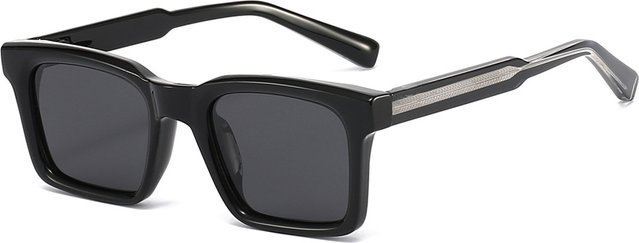 Quadratische Sonnenbrille für Herren, Vollrand, Metall, schwarz, polarisiert - Bild 1
