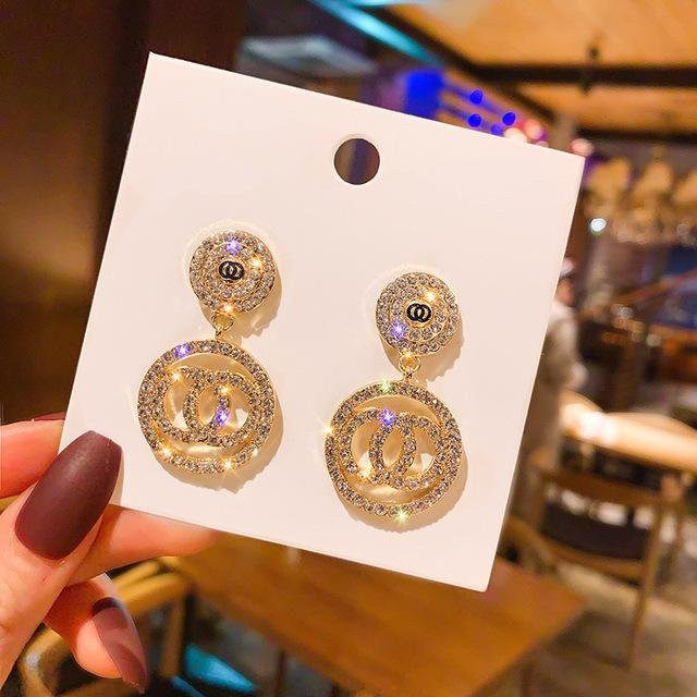 Wucifang Jewelry Ohrringe, Gold, Zirkonia, Kristall, Damen - Bild 1