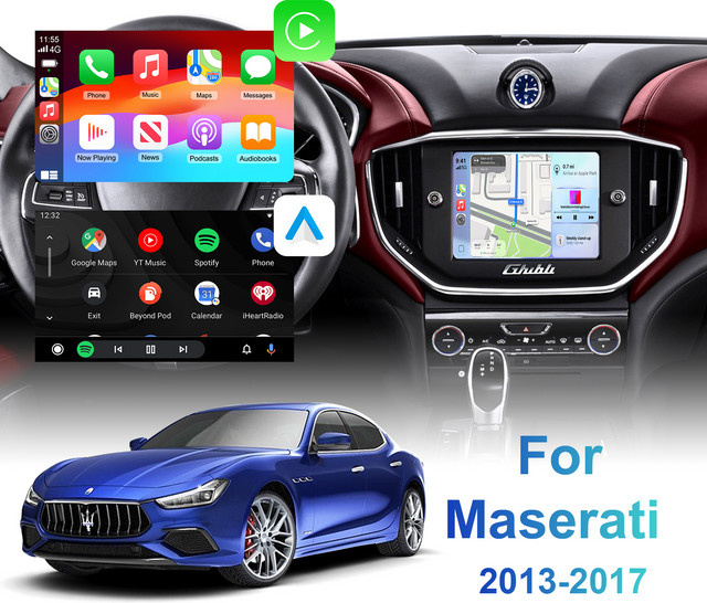 ANYFAR Kabelloses CarPlay und Android Auto Nachrüstkit Decoder-Box für Maserati Quattroporte und Ghibli (2013-2017), Schwarz - Bild 1