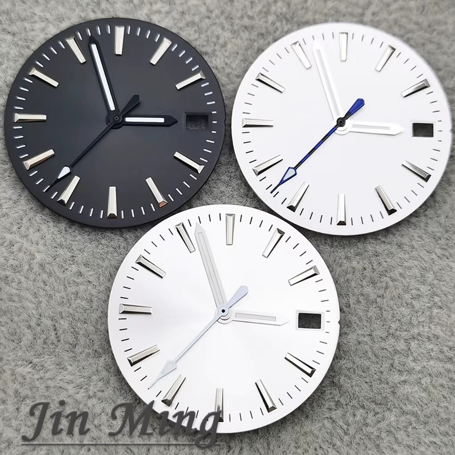 LUJIE Uhrenzifferblatt, 28,5 mm, Schwarz, NH35, Sunburst, Streifen - Bild 1