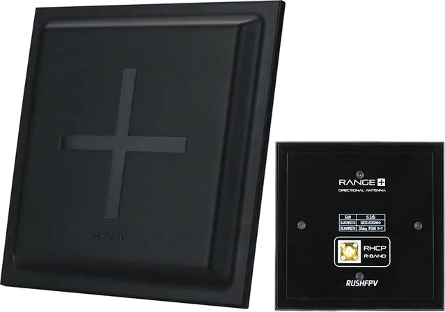 RushFpv Range 5,8 GHz 15,5 dBi 4X Directional Flat Patch RHCP Antenne in Schwarz - Bild 1