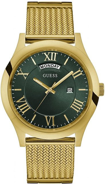 Guess Metropolitan Armbanduhr, Quarz, Edelstahl, Gold, Grün, 44 mm, Herren - Bild 1