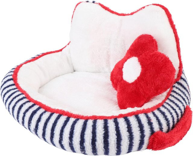 Waschbares mfySpace Plüsch Katzenbett und Hundesofa in Mehrfarbig mit gestreiftem Design - Bild 1
