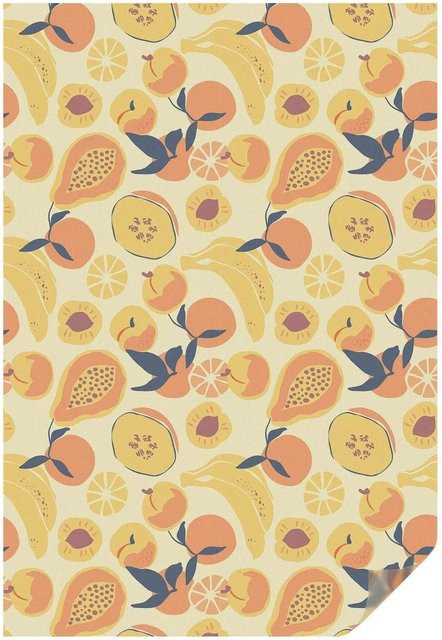 Tulup Buntglasfolie Saftige Früchte in Gelb und Multicolour, dekorative Sichtschutzfolie für Fenster, Breite: 100 cm, Höhe: 146 cm - Bild 1