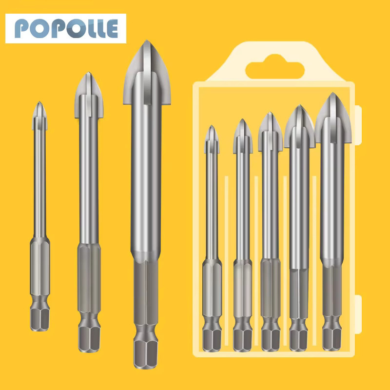 Popolle Multifunktions-Dreiecksbohrer-Set für Glas, Keramik, Fliesen und Holz, 3-16mm - Bild 2