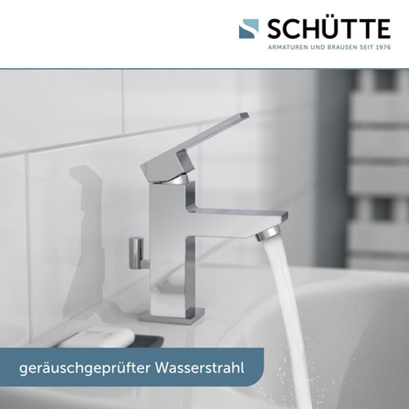 SCHÜTTE Waschtischarmatur Tokyo II aus Messing in Chrom, silberfarben, mit Einhebelmischer und Ablaufgarnitur - Bild 2