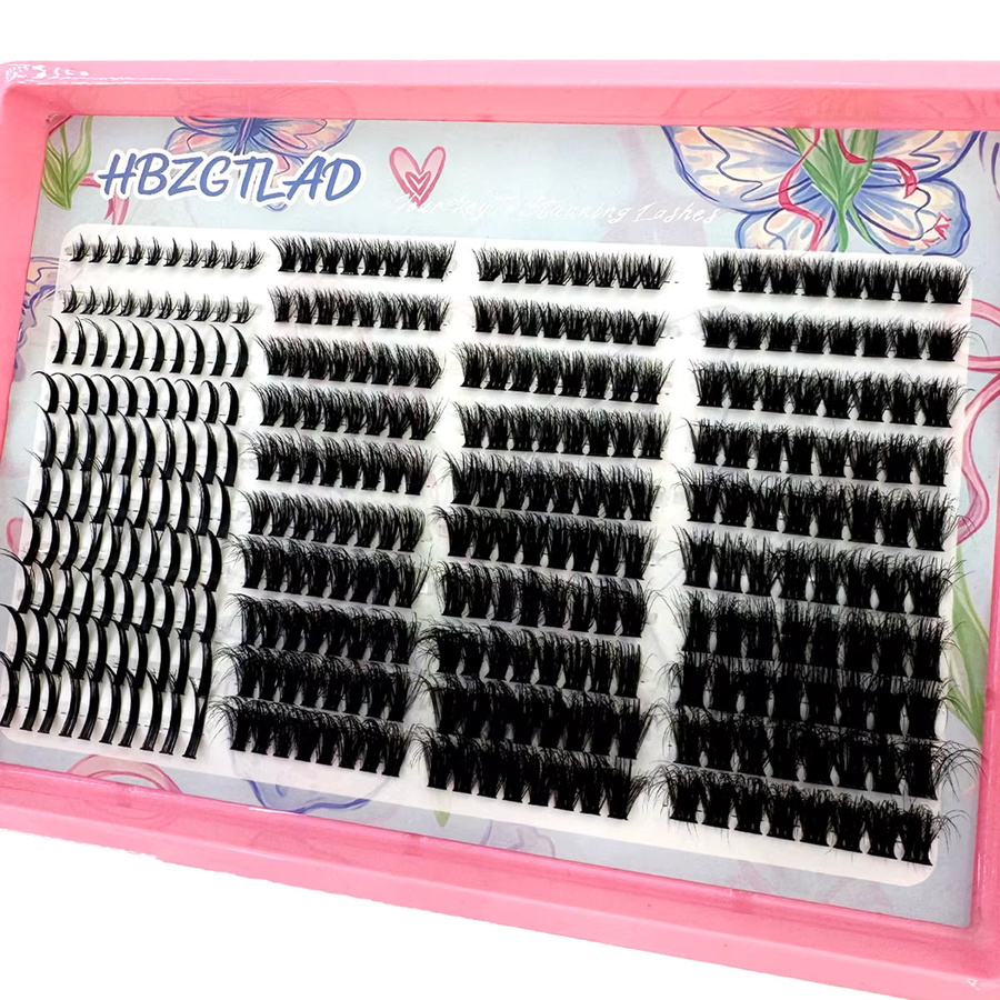 AMSDCN Wimpern-Set, 40-reihig, Schwarz, Natürlich, Unisex - Bild 3