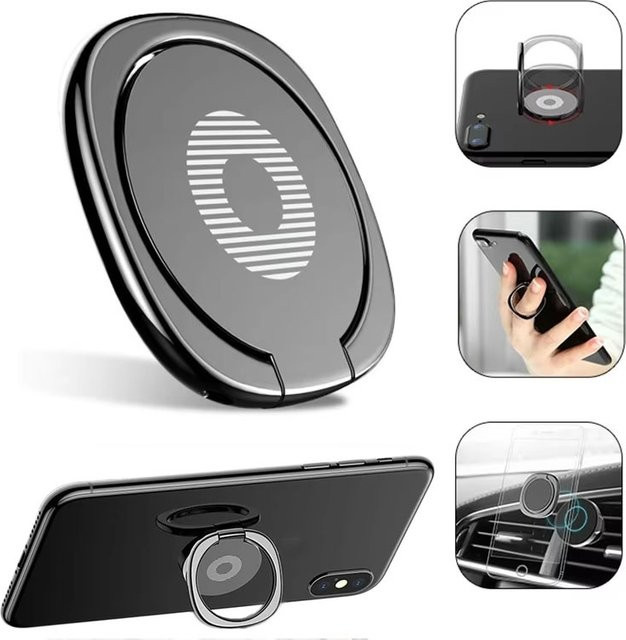 Mrgabwte Magnetischer Metall Telefon Halter mit drehbarem Fingerring in Gold für iPhone und Xiaomi - Bild 1