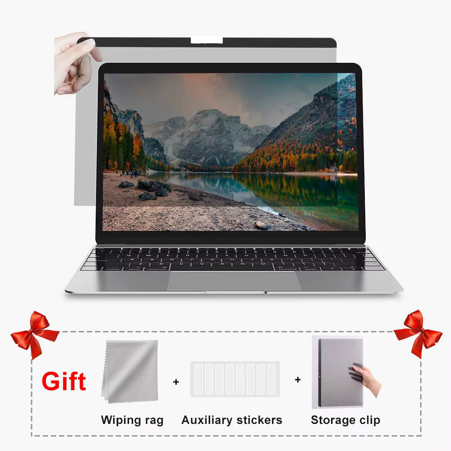 Magnetische Anti-Spionage-Bildschirmschutzfolie für Apple MacBook Pro, Air und Neo (M2, M3, M4, M5) in Schwarz - Bild 3