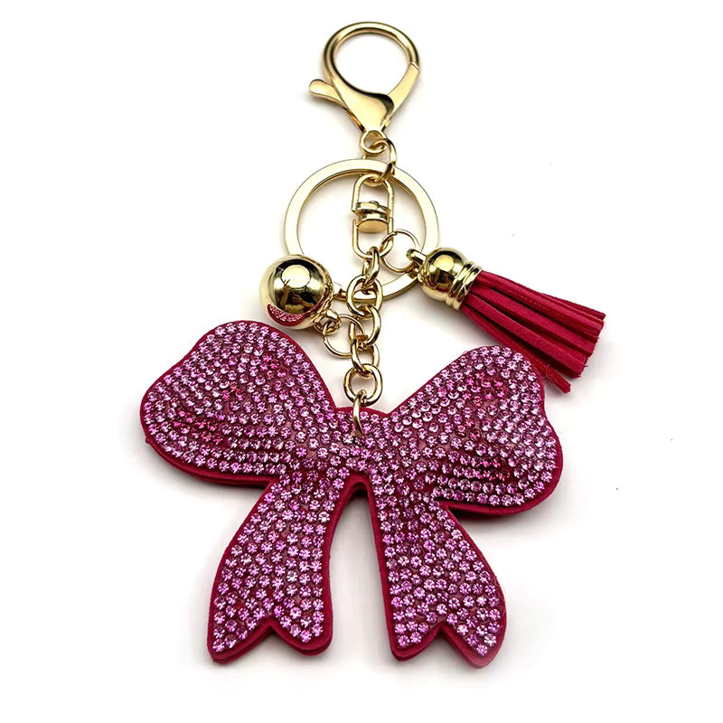 AFAWA Schlüsselanhänger, Rosa, Schleife, Kristall, Strass, Unisex - Bild 3