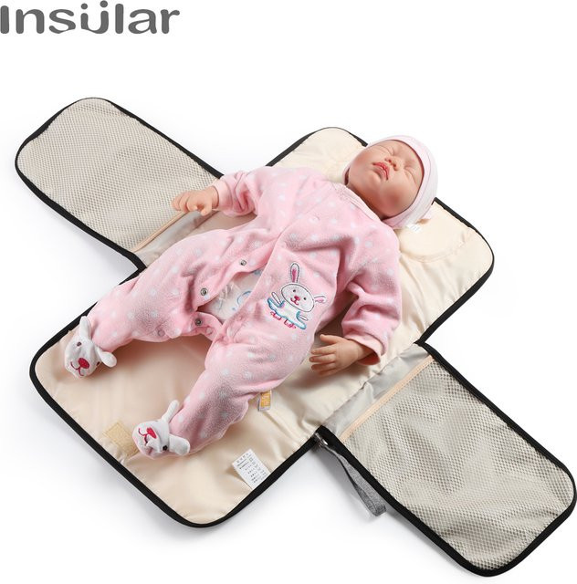 Tragbare Baby-Wickelunterlage von insular: Multifunktionale und faltbare Wickelauflage für Neugeborene mit integrierter Aufbewahrungstasche - Bild 1