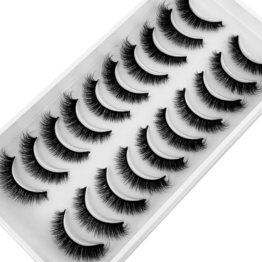 AMSDCN Falsche Wimpern 3D Faux Nerz, 10 Paar, Unisex - Bild 5